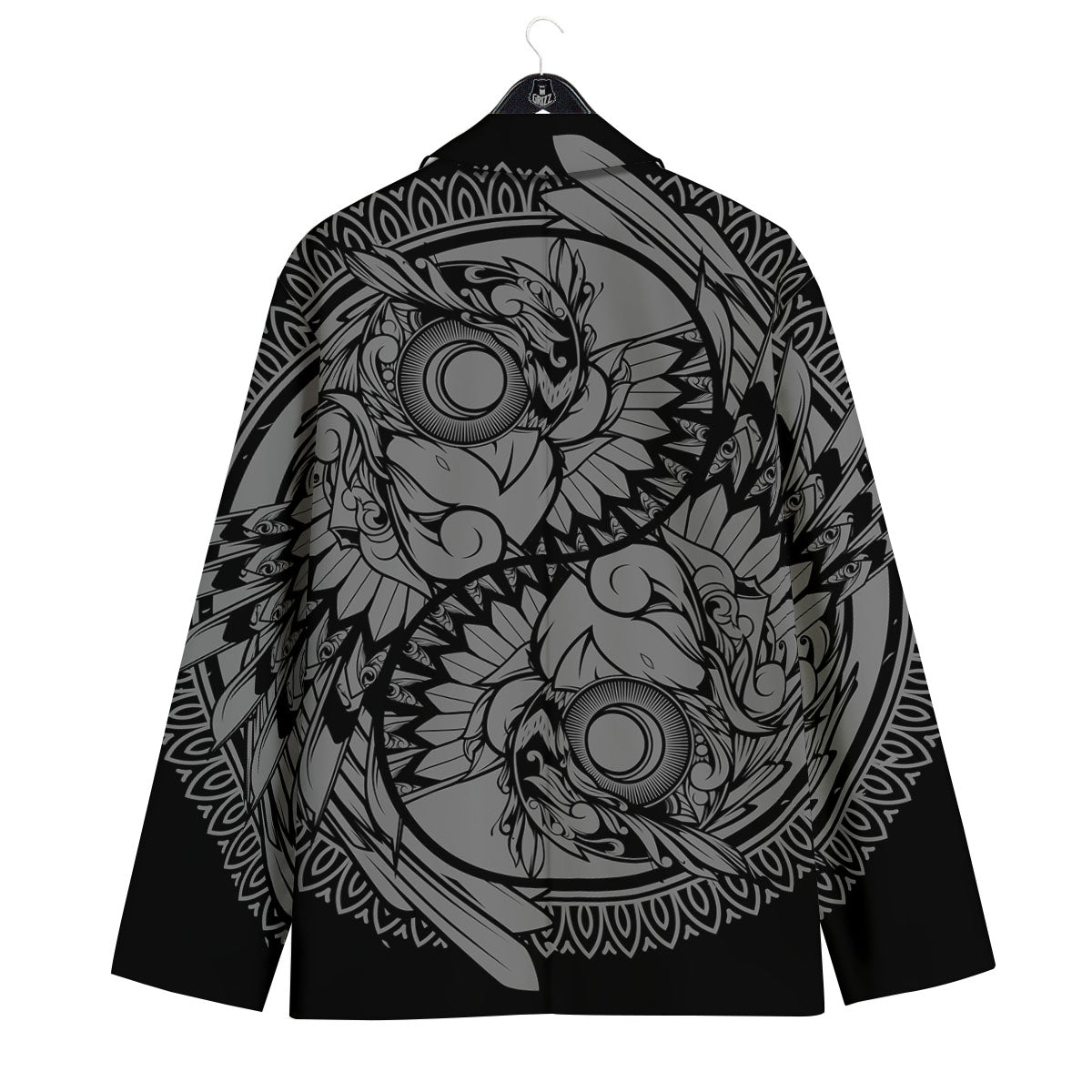 Owl Yin Yang Print Men's Sport Coat-grizzshop