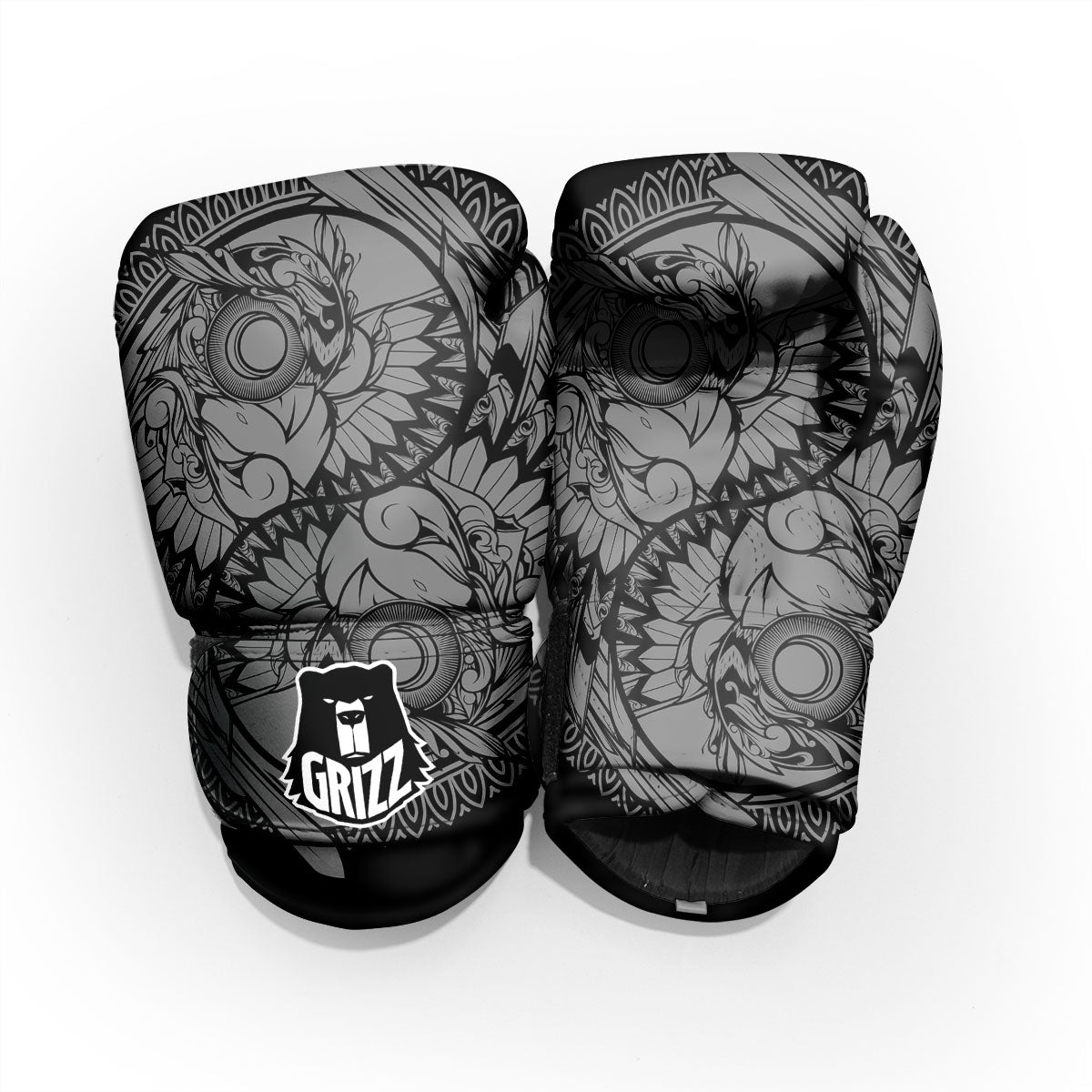 Owl Yin Yang Print Pro Boxing Glove