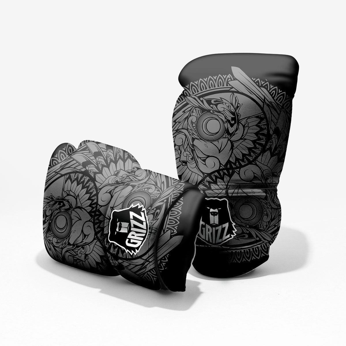 Owl Yin Yang Print Pro Boxing Glove