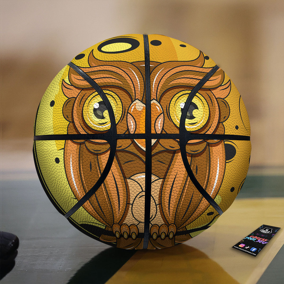 Owl At Night Print Basketball