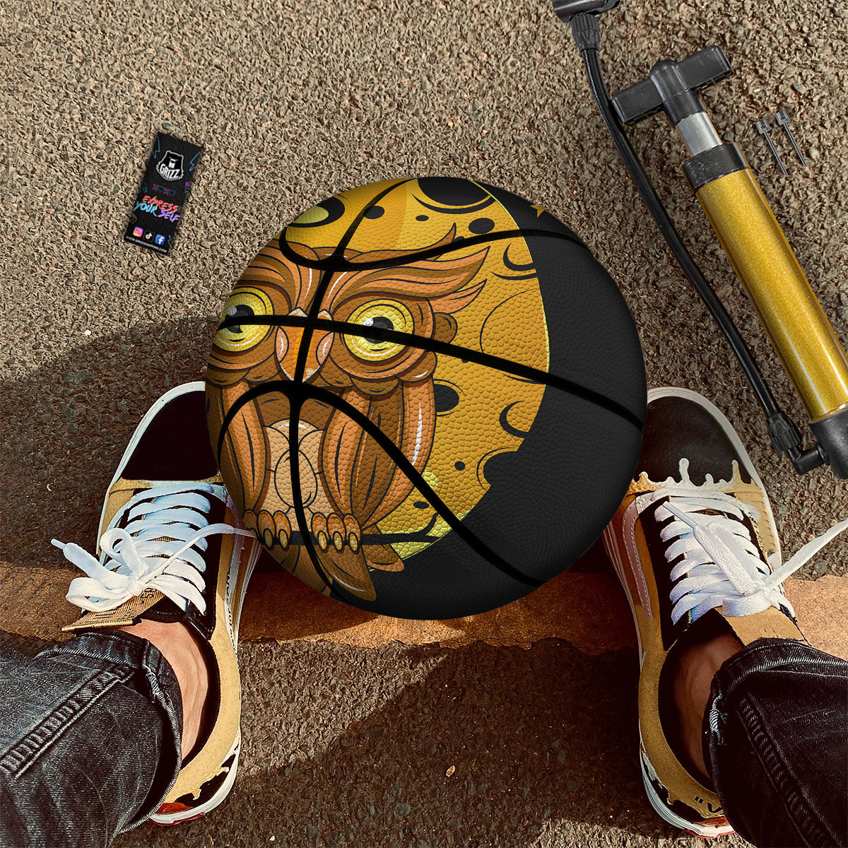 Owl At Night Print Basketball