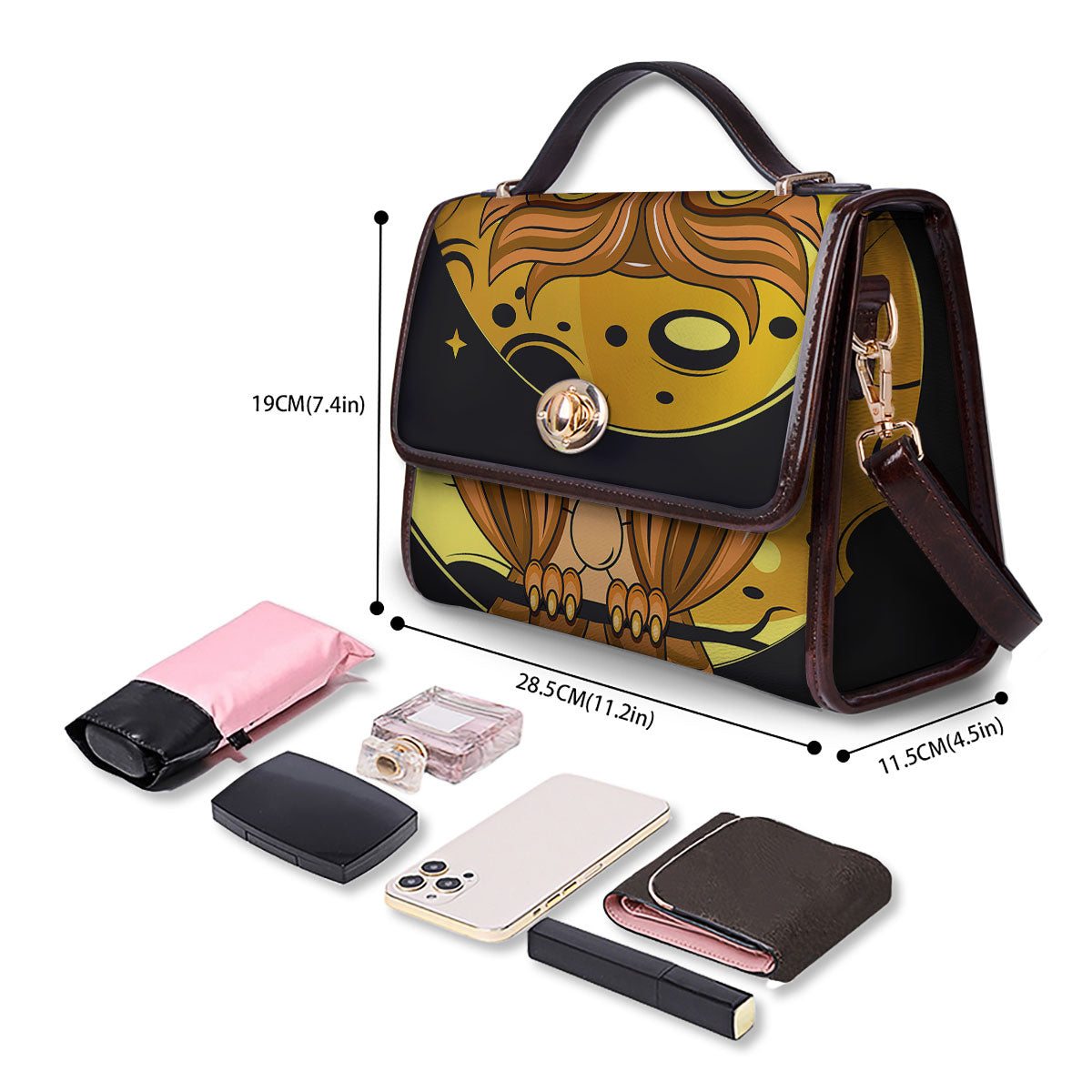 Owl At Night Print Women's Satchel Bag
