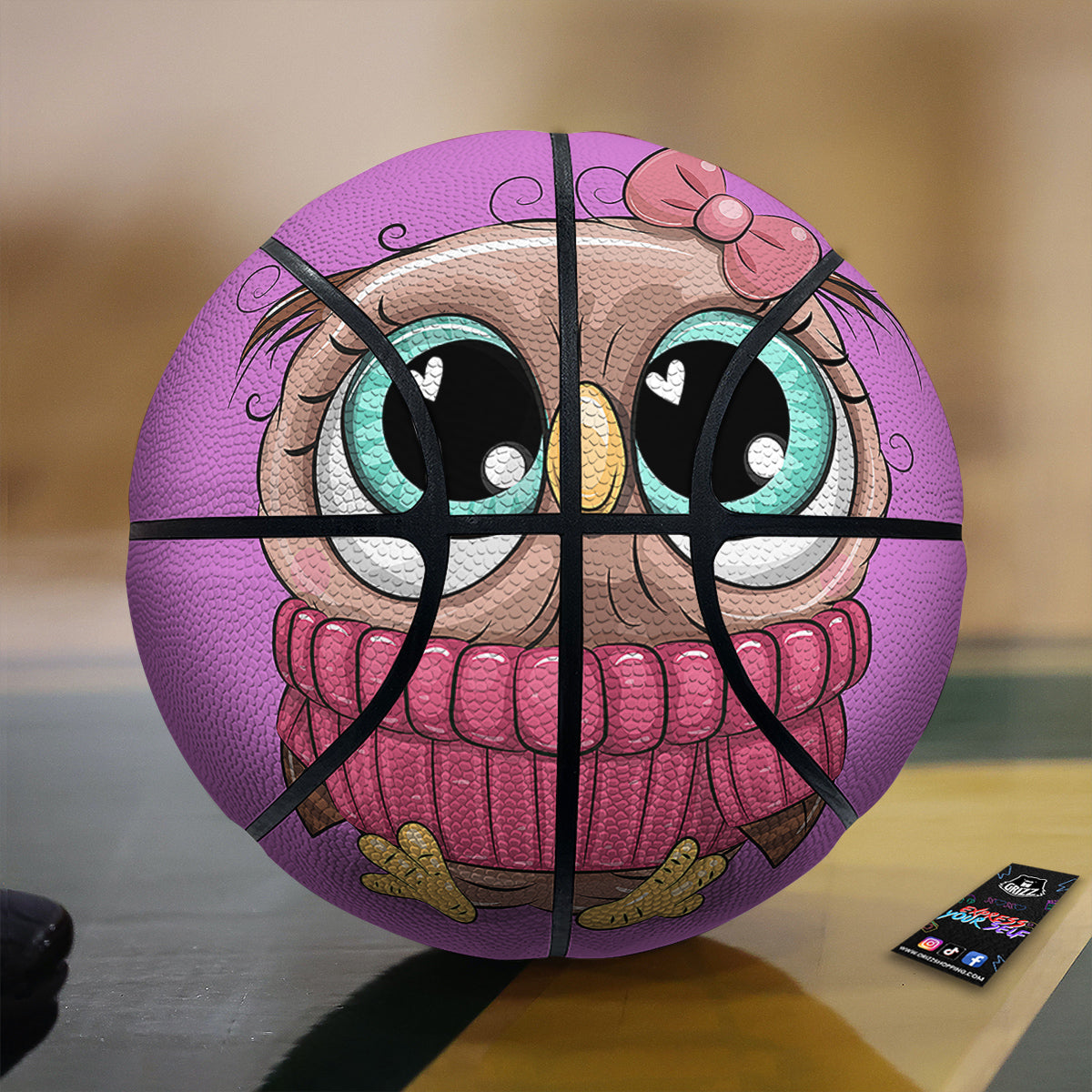 Pink Pastel And White Cow Print Basketball