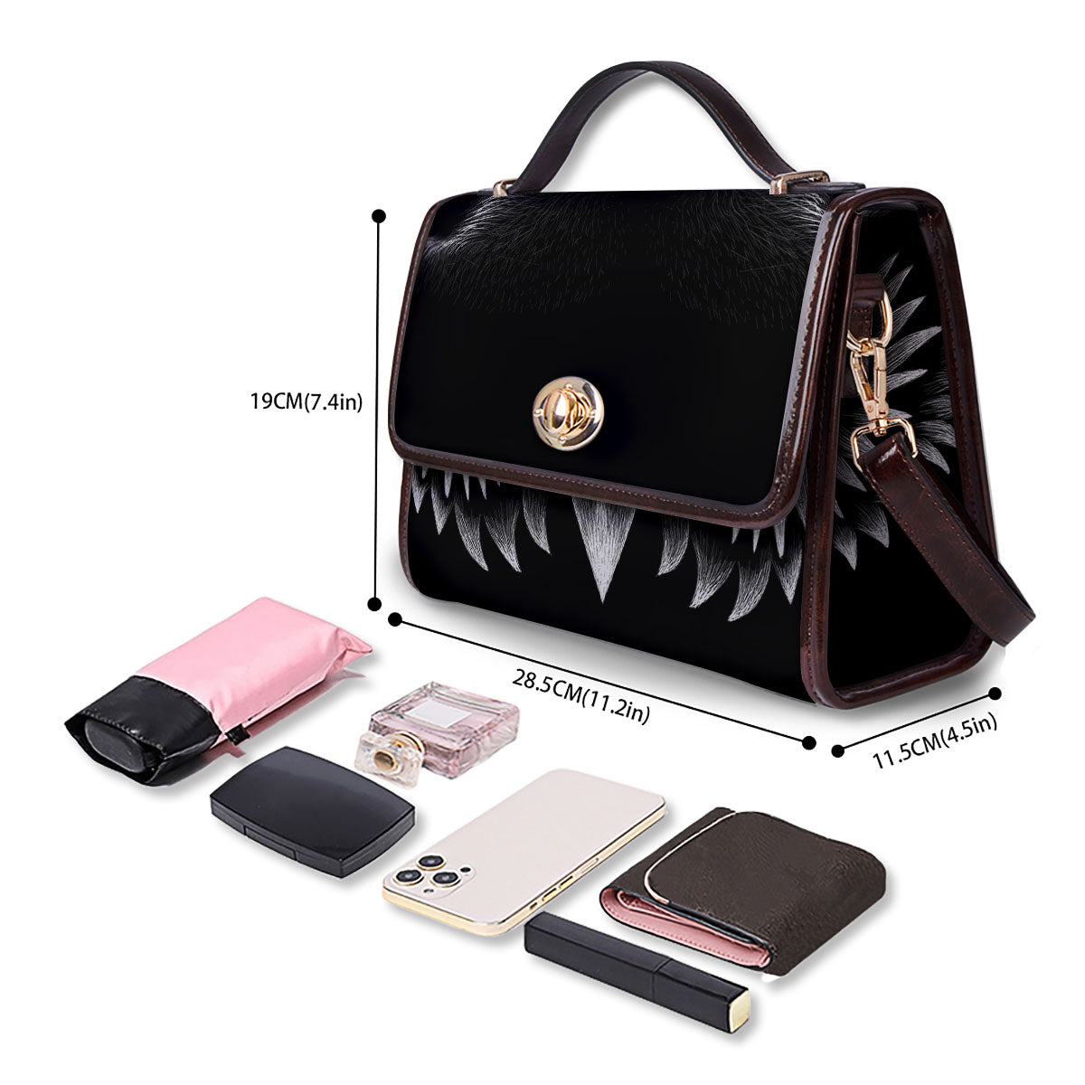 Owl Eyes Print Women's Satchel Bag