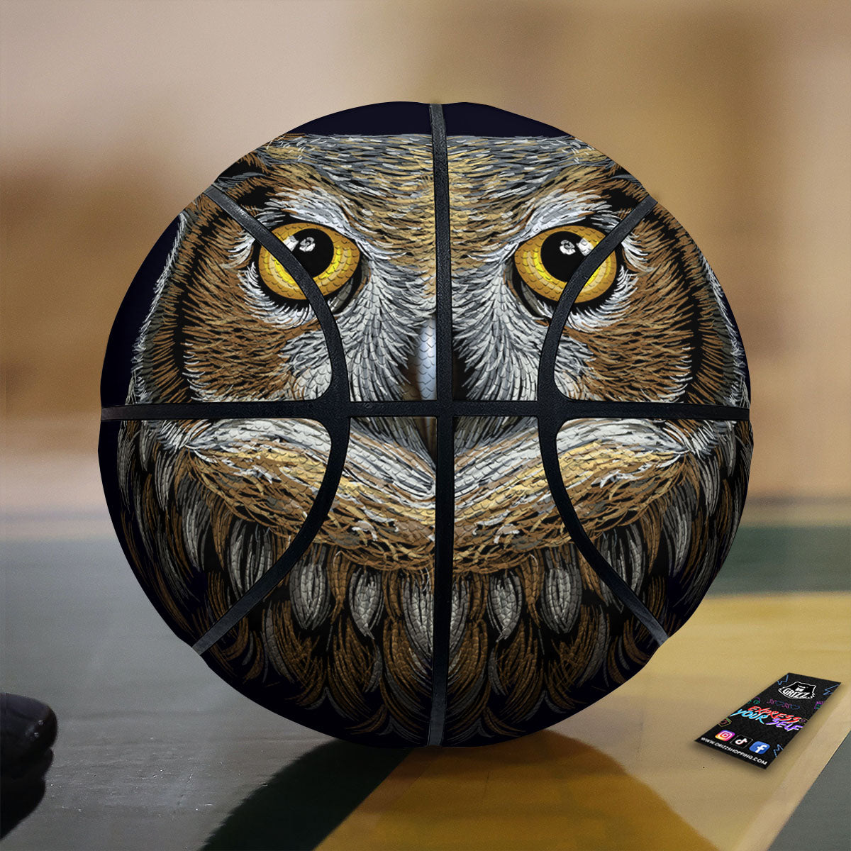 Owl Portrait Print Basketball