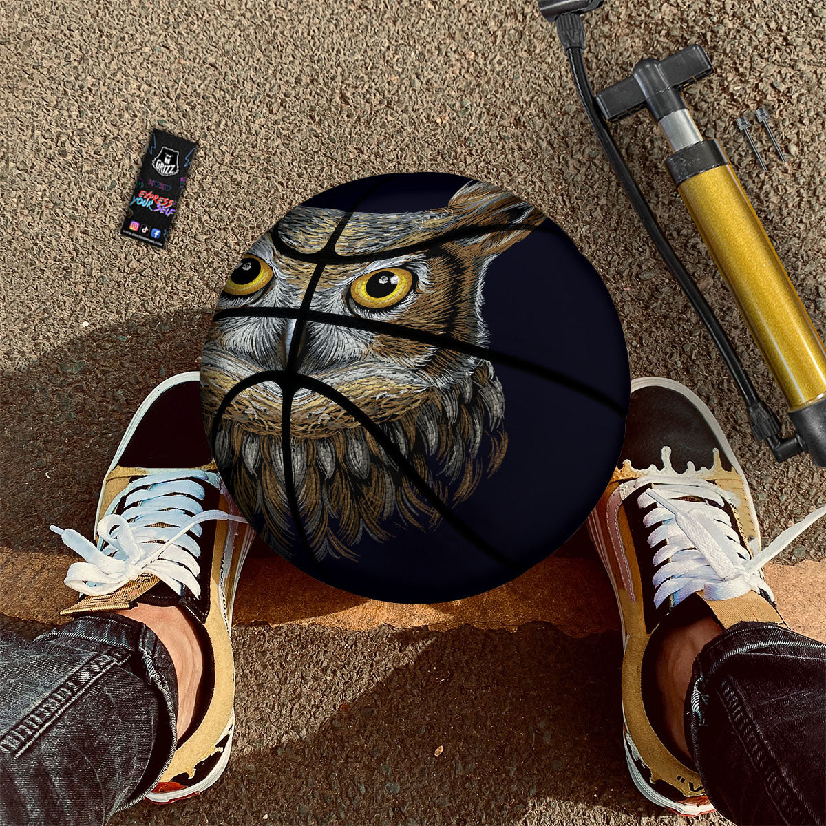 Owl Portrait Print Basketball