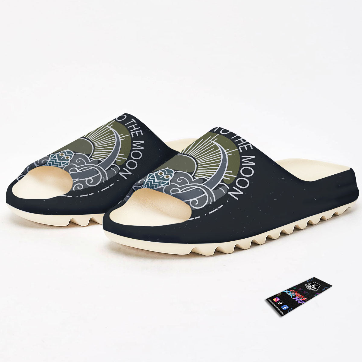 Owl Spiritual With Moon And Sun Print Sandals-grizzshop