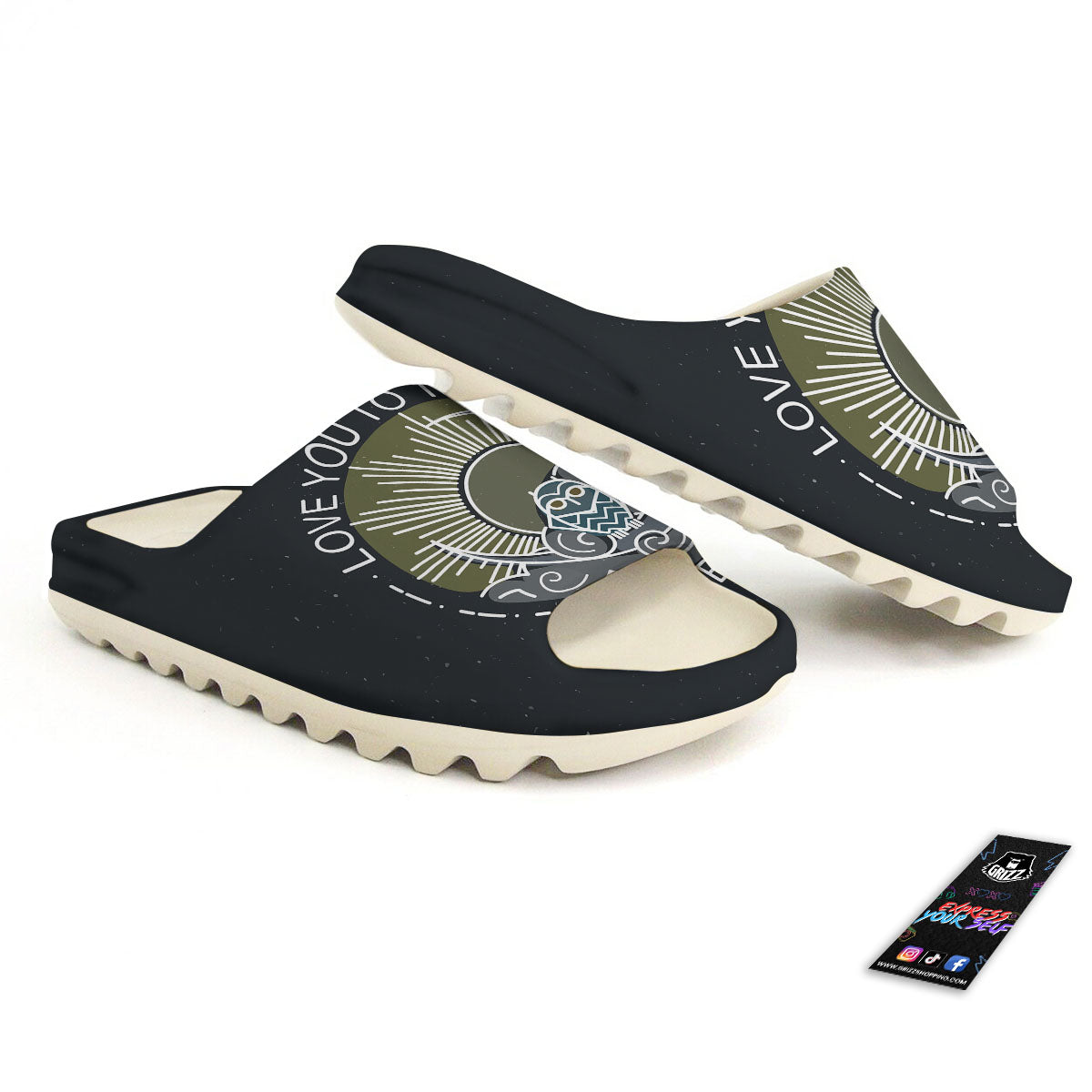Owl Spiritual With Moon And Sun Print Sandals-grizzshop