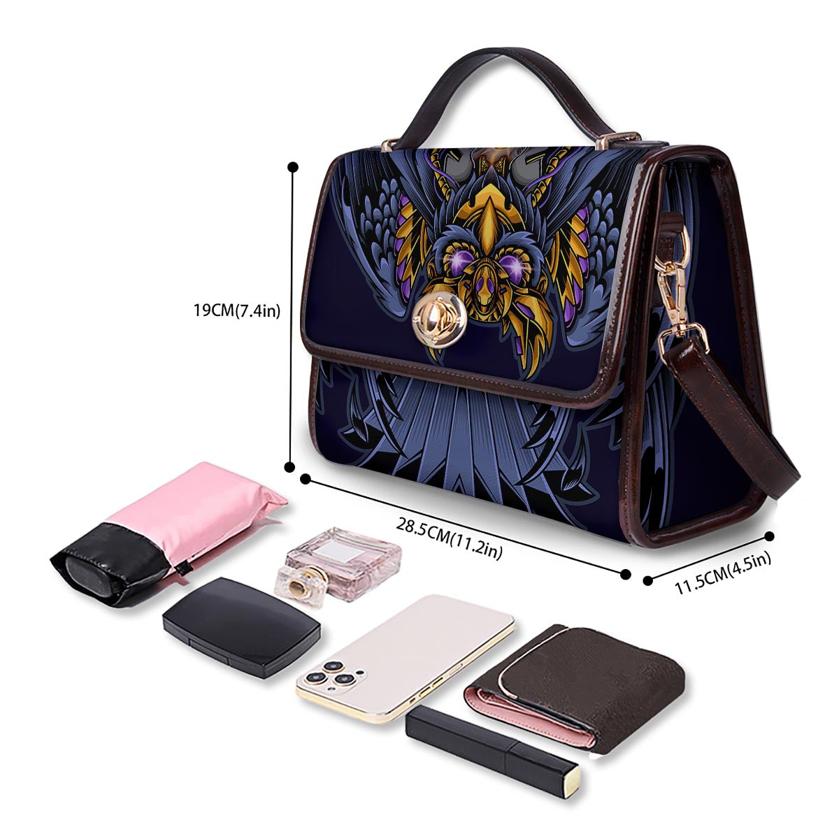 Owl Steampunk Print Women's Satchel Bag