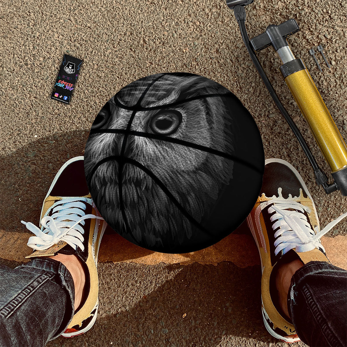 Owl White And Black Print Basketball