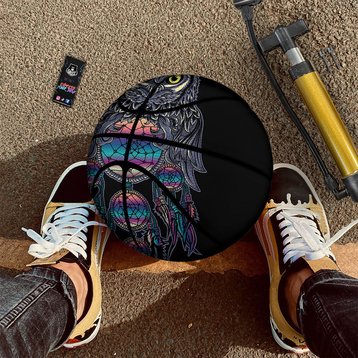 Painting Sunset Horse Print Basketball