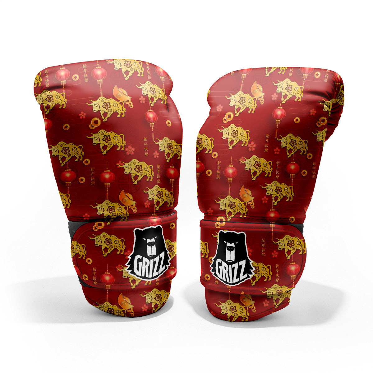Ox And Chinese New Year Print Pattern Pro Boxing Glove
