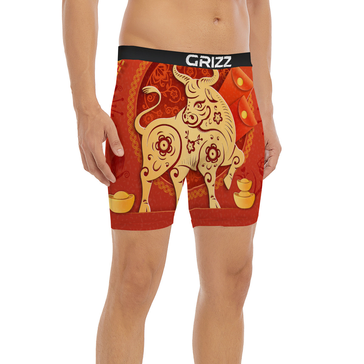 Ox Sign Chinese Horoscope Print Boxer Briefs-grizzshop