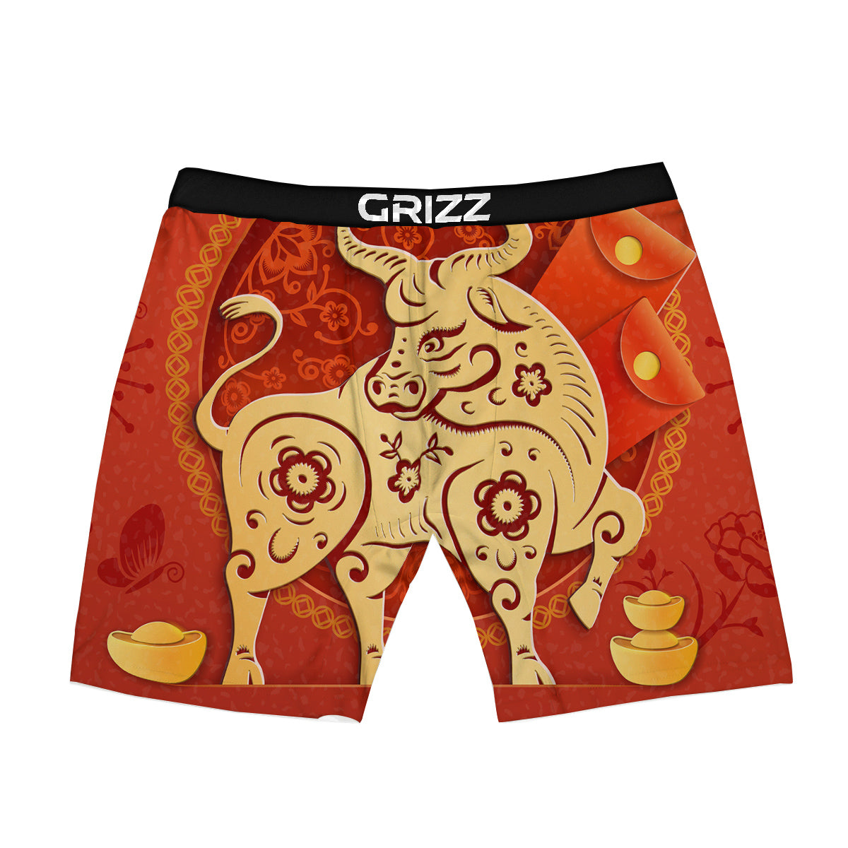 Ox Sign Chinese Horoscope Print Boxer Briefs-grizzshop