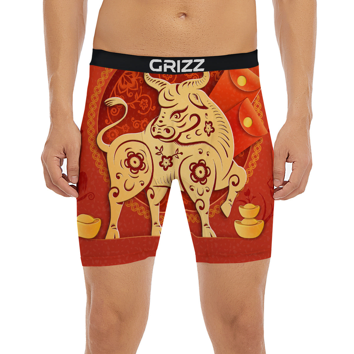 Ox Sign Chinese Horoscope Print Boxer Briefs-grizzshop