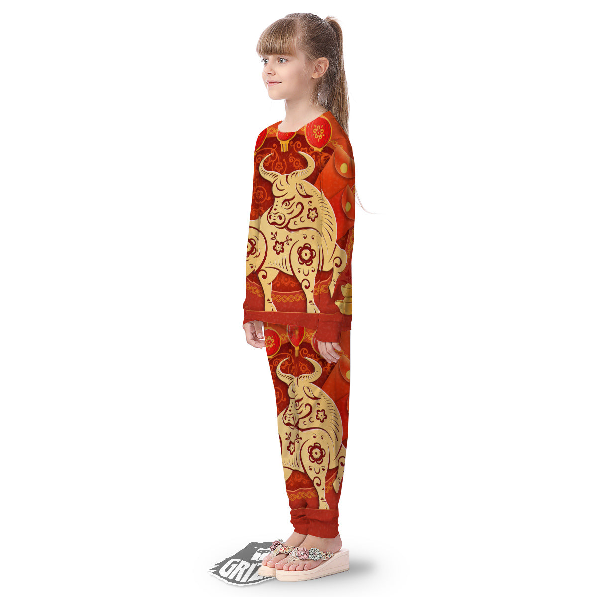 Ox Sign Chinese Horoscope Print Kid's Pajamas-grizzshop