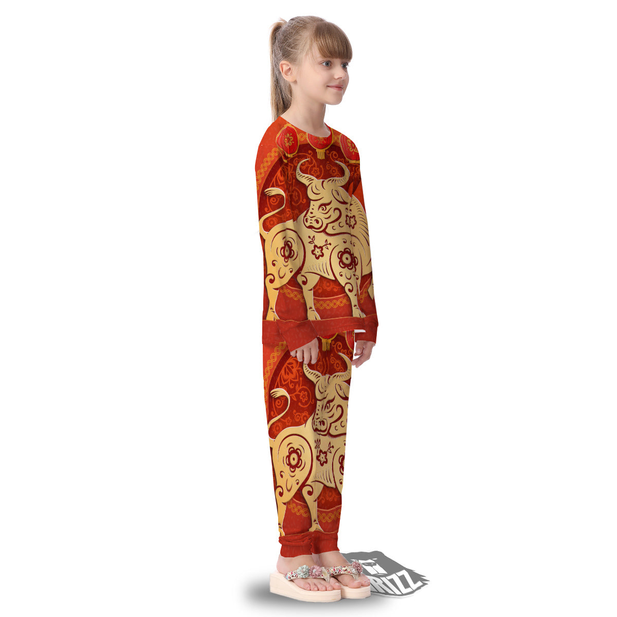 Ox Sign Chinese Horoscope Print Kid's Pajamas-grizzshop