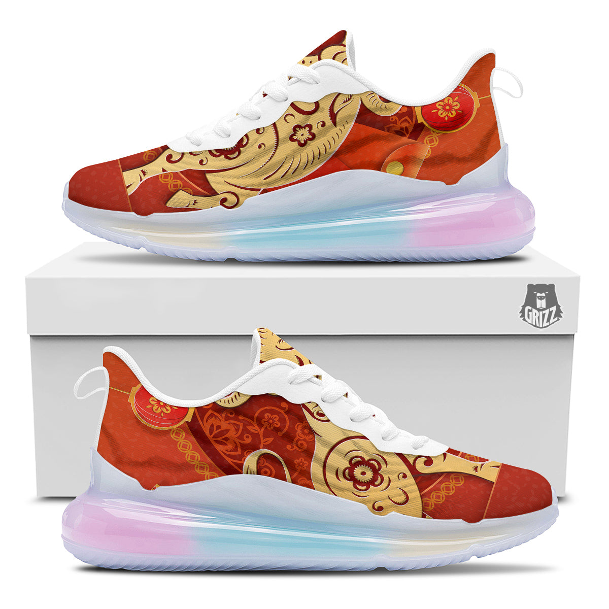 Ox Sign Chinese Horoscope Print Running Sneakers-grizzshop