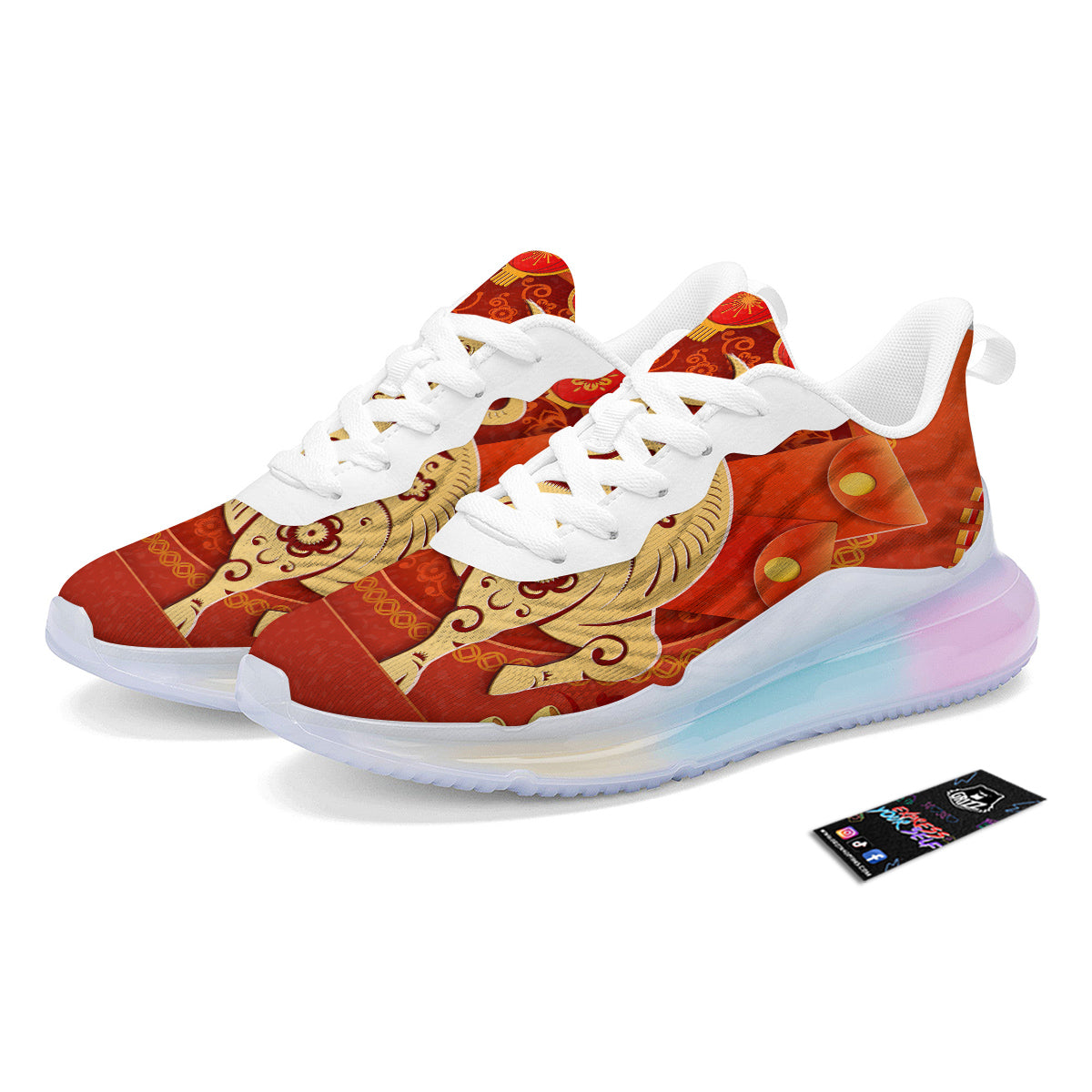 Ox Sign Chinese Horoscope Print Running Sneakers-grizzshop