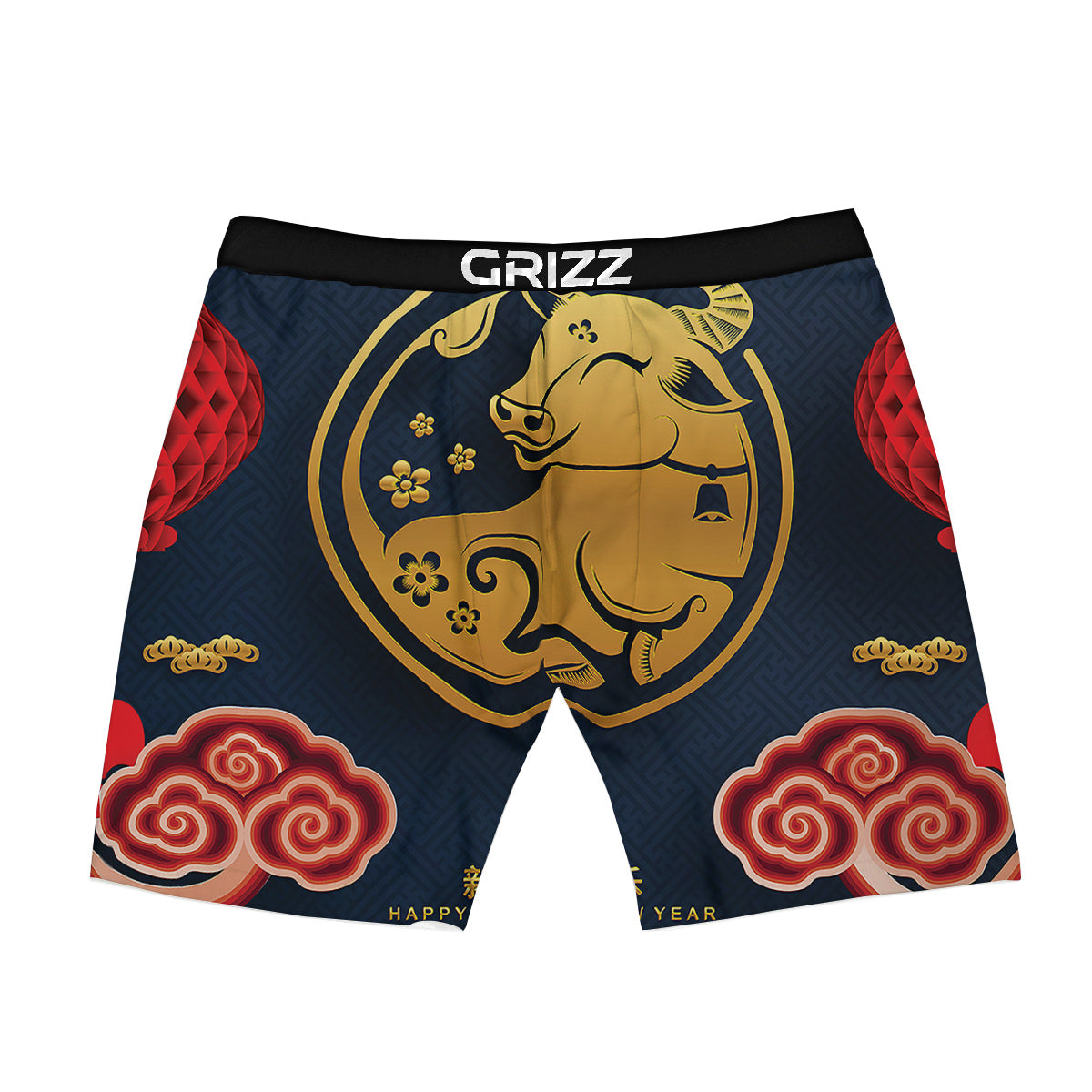Ox Zodiac Chinese Cute Print Boxer Briefs-grizzshop