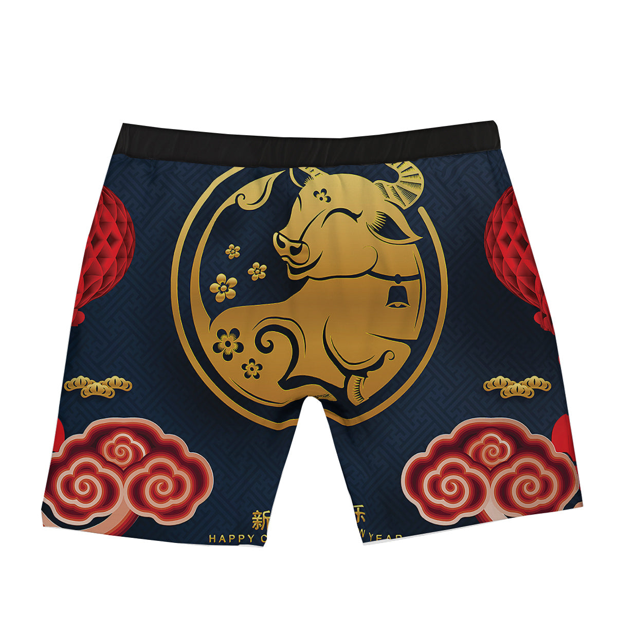 Ox Zodiac Chinese Cute Print Boxer Briefs-grizzshop