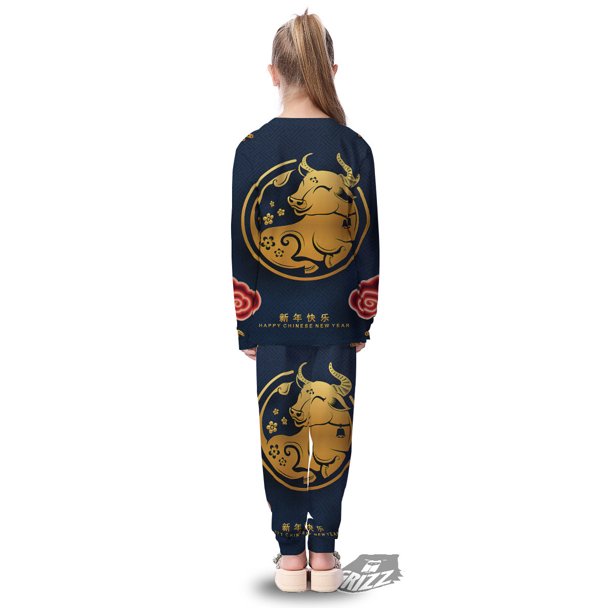 Ox Zodiac Chinese Cute Print Kid's Pajamas-grizzshop