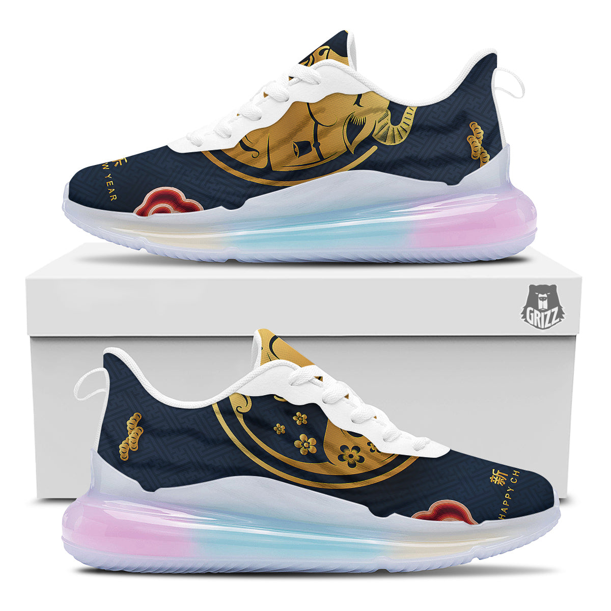 Ox Zodiac Chinese Cute Print Running Sneakers-grizzshop