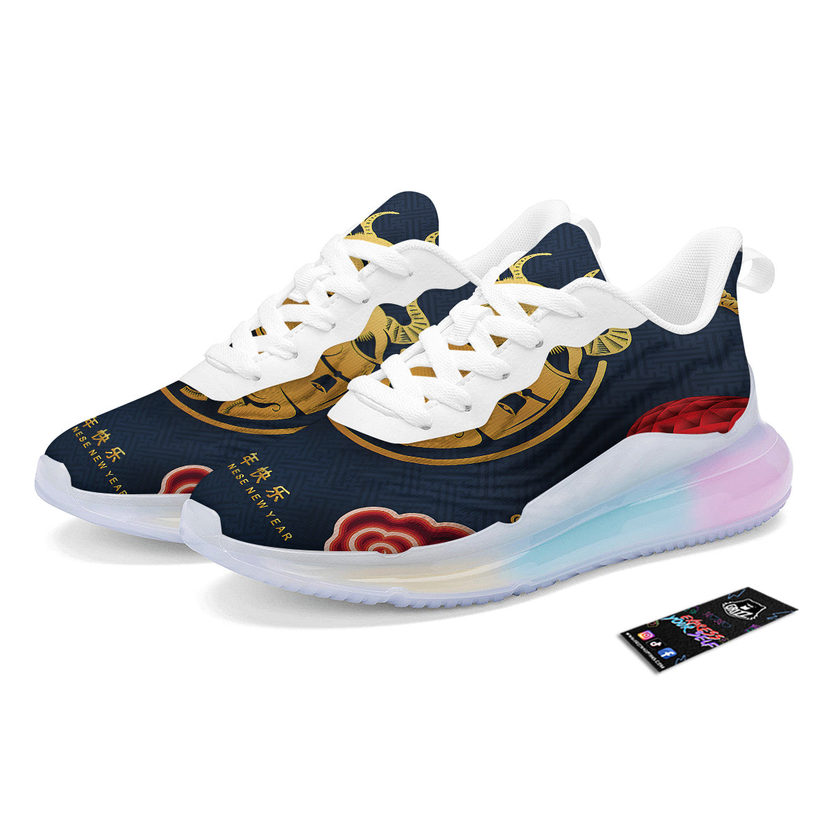 Ox Zodiac Chinese Cute Print Running Sneakers-grizzshop