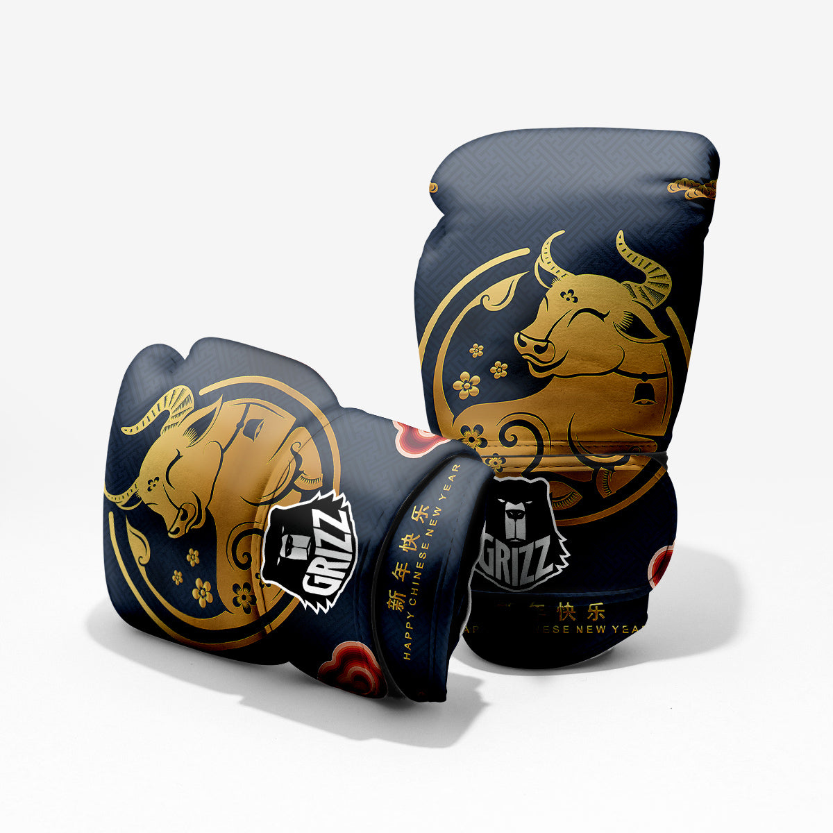 Ox Zodiac Chinese Cute Print Pro Boxing Glove