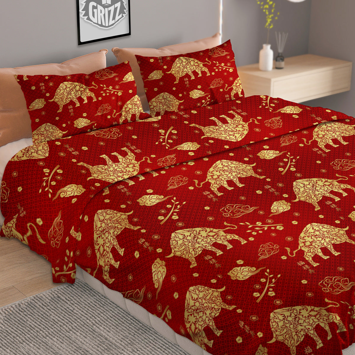 Moving Optical Illusion Green Red Wave Duvet Cover Bedding Set
