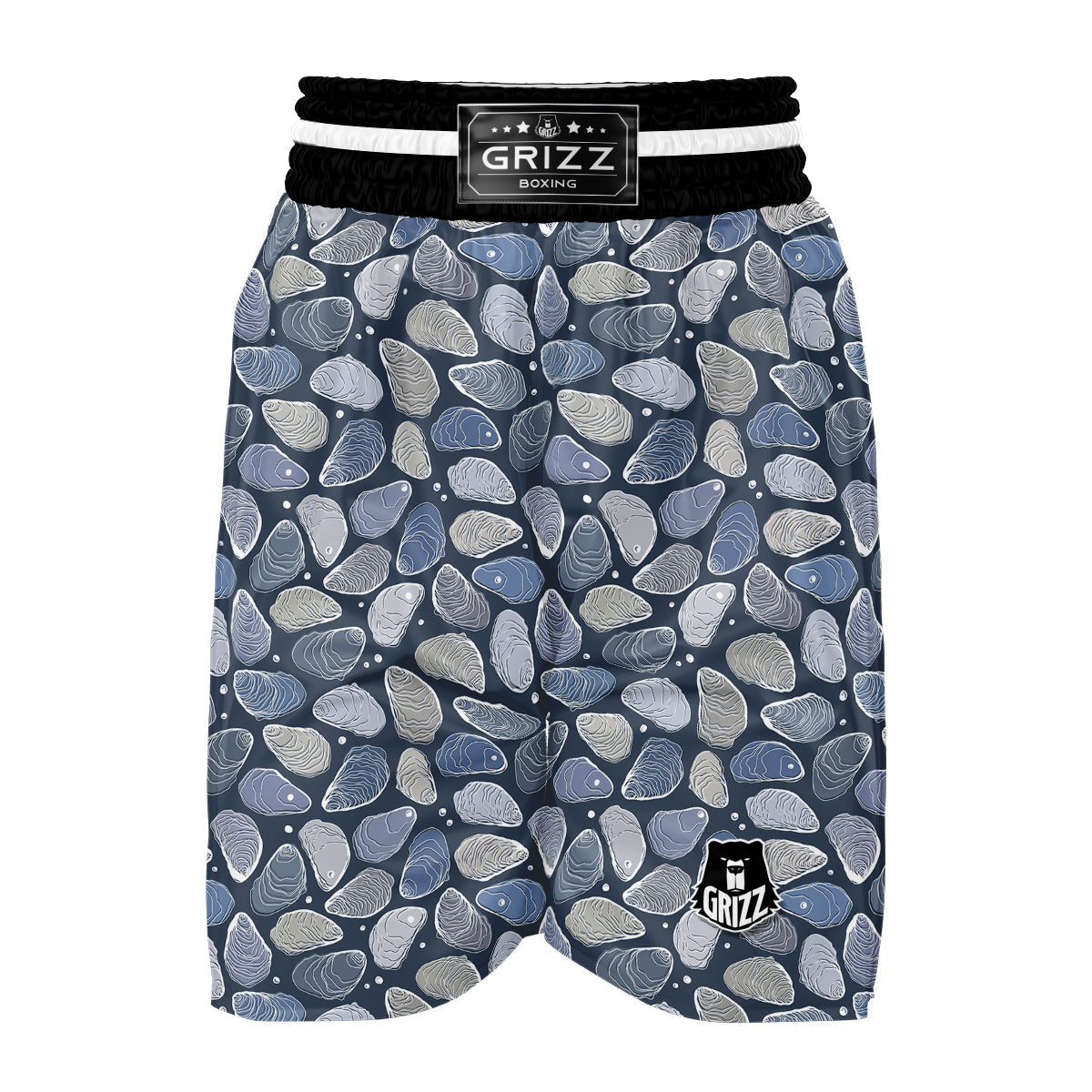 Oyste Hand Drawn Print Pattern Boxing Shorts-grizzshop