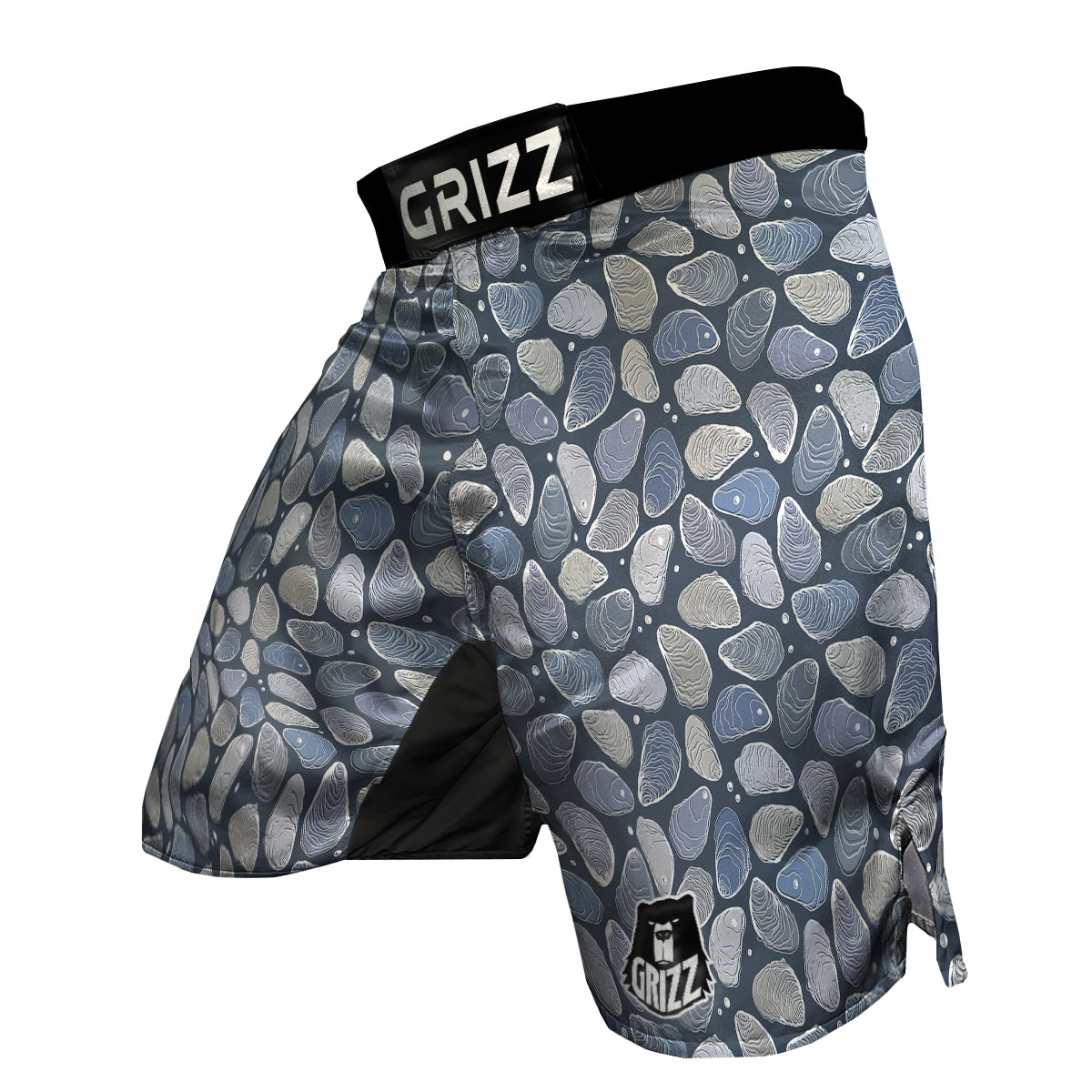 Oyste Hand Drawn Print Pattern MMA Shorts-grizzshop