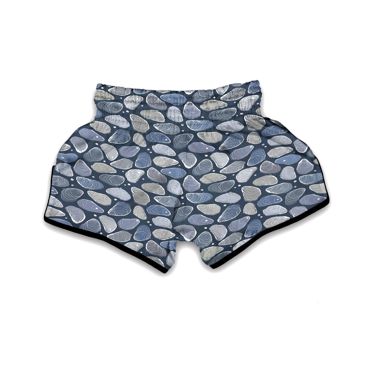 Oyste Hand Drawn Print Pattern Muay Thai Boxing Shorts-grizzshop