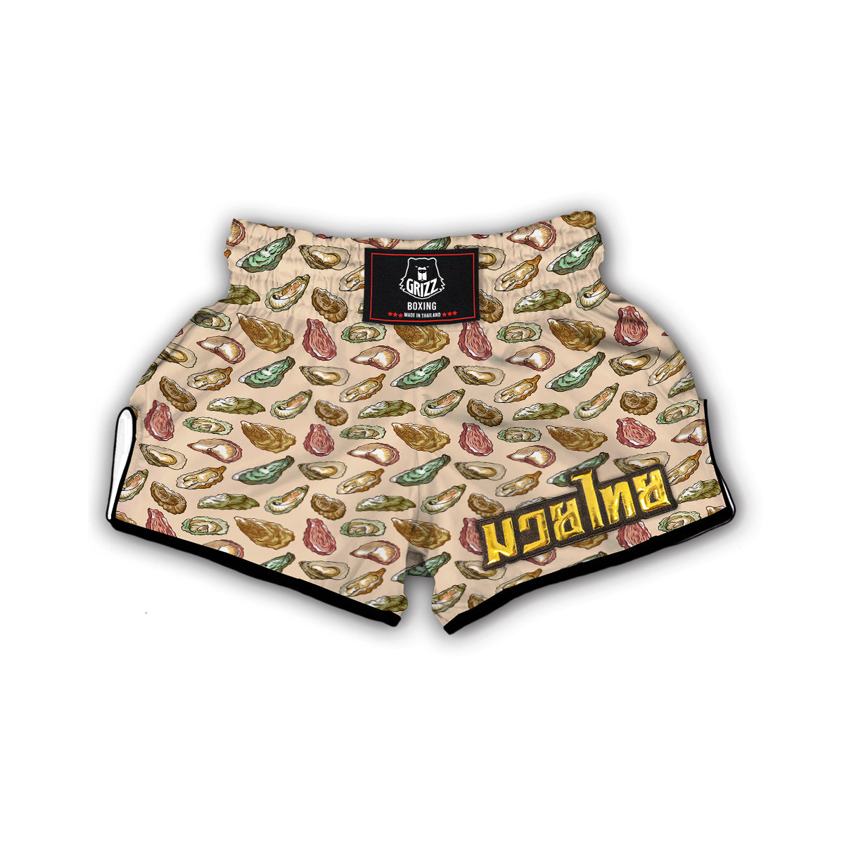 Oyster Sea Shell Print Pattern Muay Thai Boxing Shorts-grizzshop