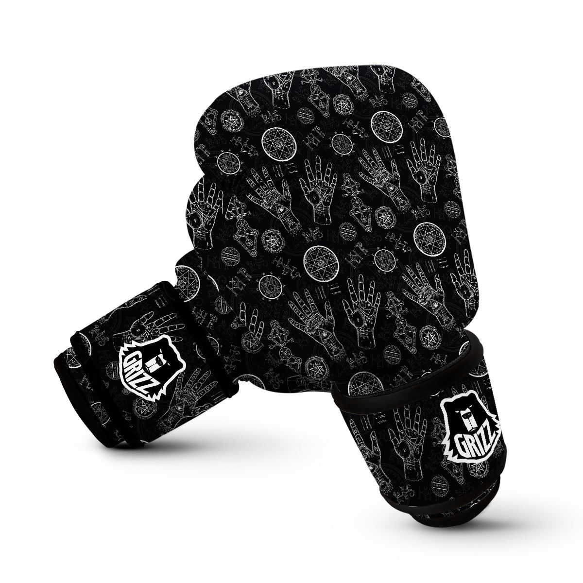 Pagan Wiccan Witch Pattern Print Boxing Gloves-grizzshop