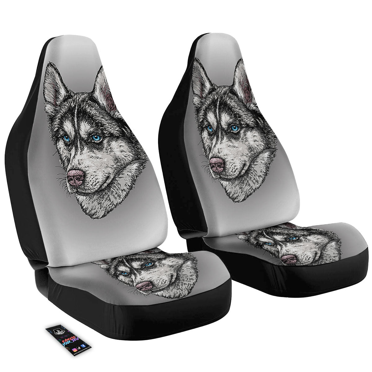 Painting Alaskan Malamute Print Car Seat Covers-grizzshop