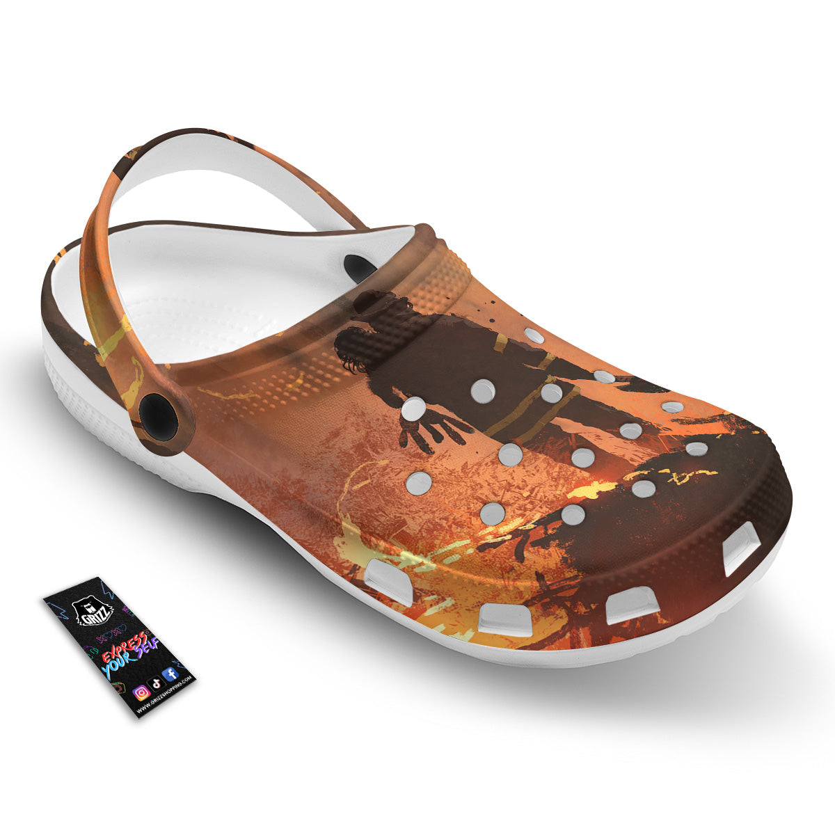 Painting Brave Firefighter Print Clog-grizzshop
