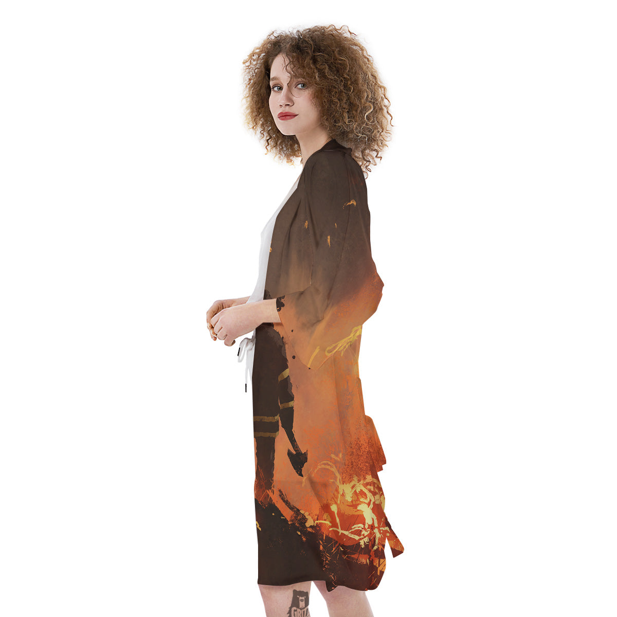 Painting Brave Firefighter Print Kimono-grizzshop