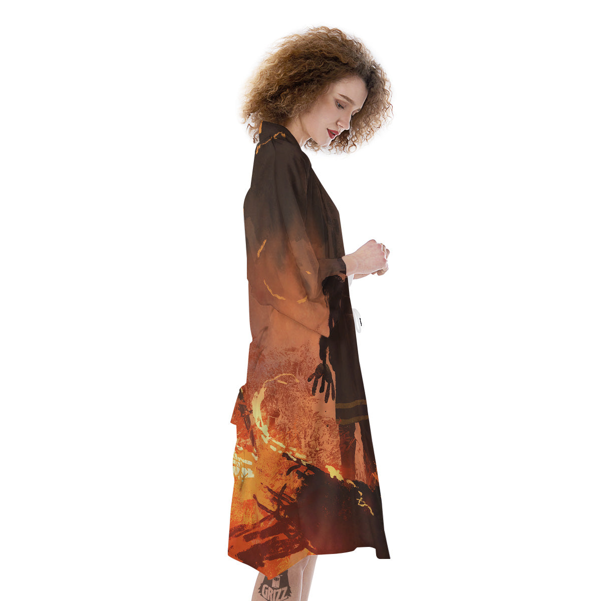 Painting Brave Firefighter Print Kimono-grizzshop