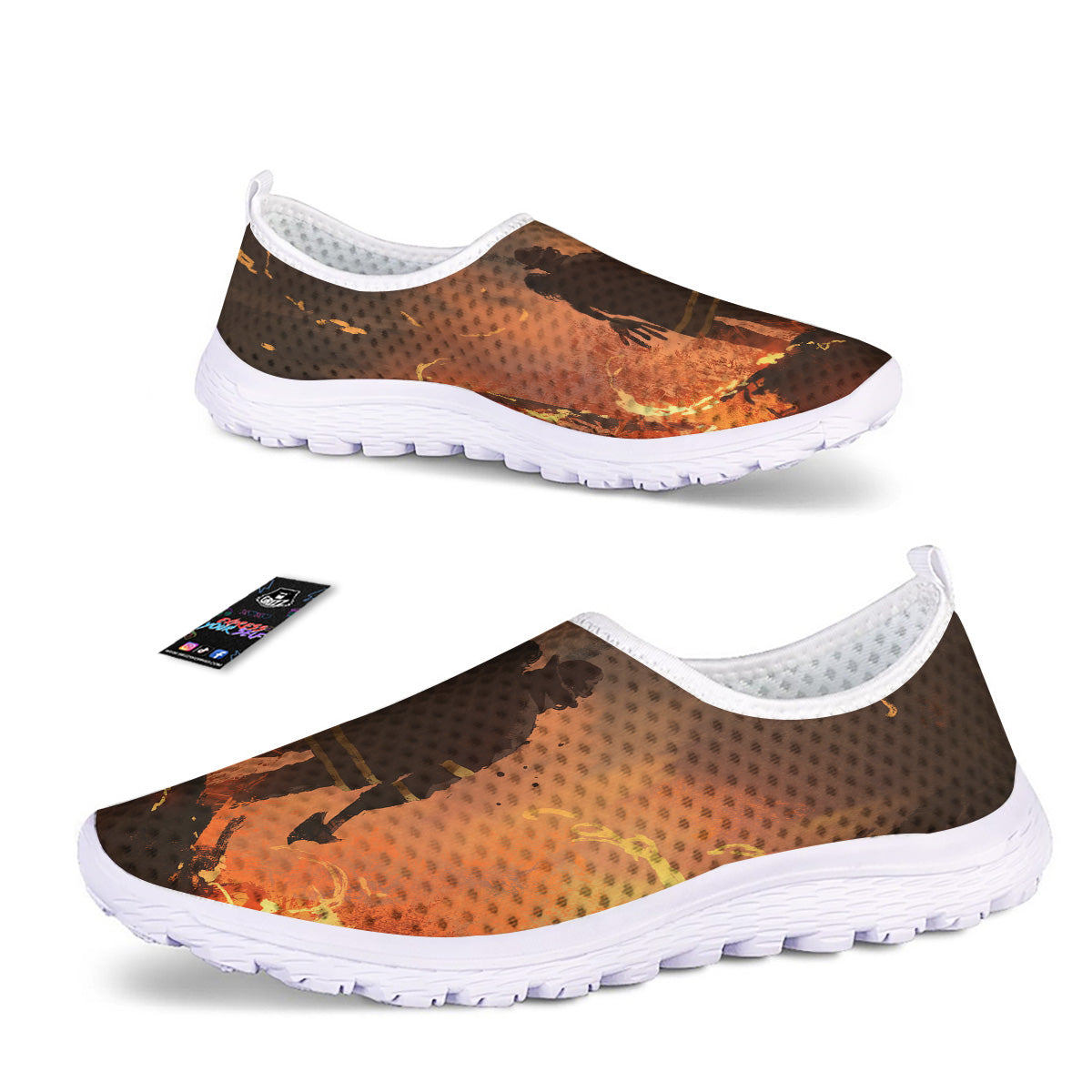Painting Brave Firefighter Print Nurse Shoes-grizzshop