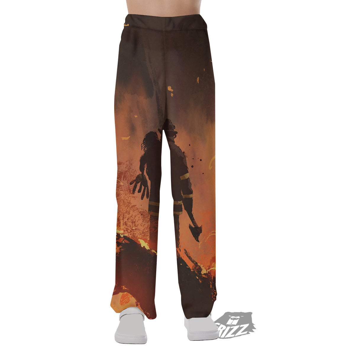 Painting Brave Firefighter Print Pajama Pants-grizzshop