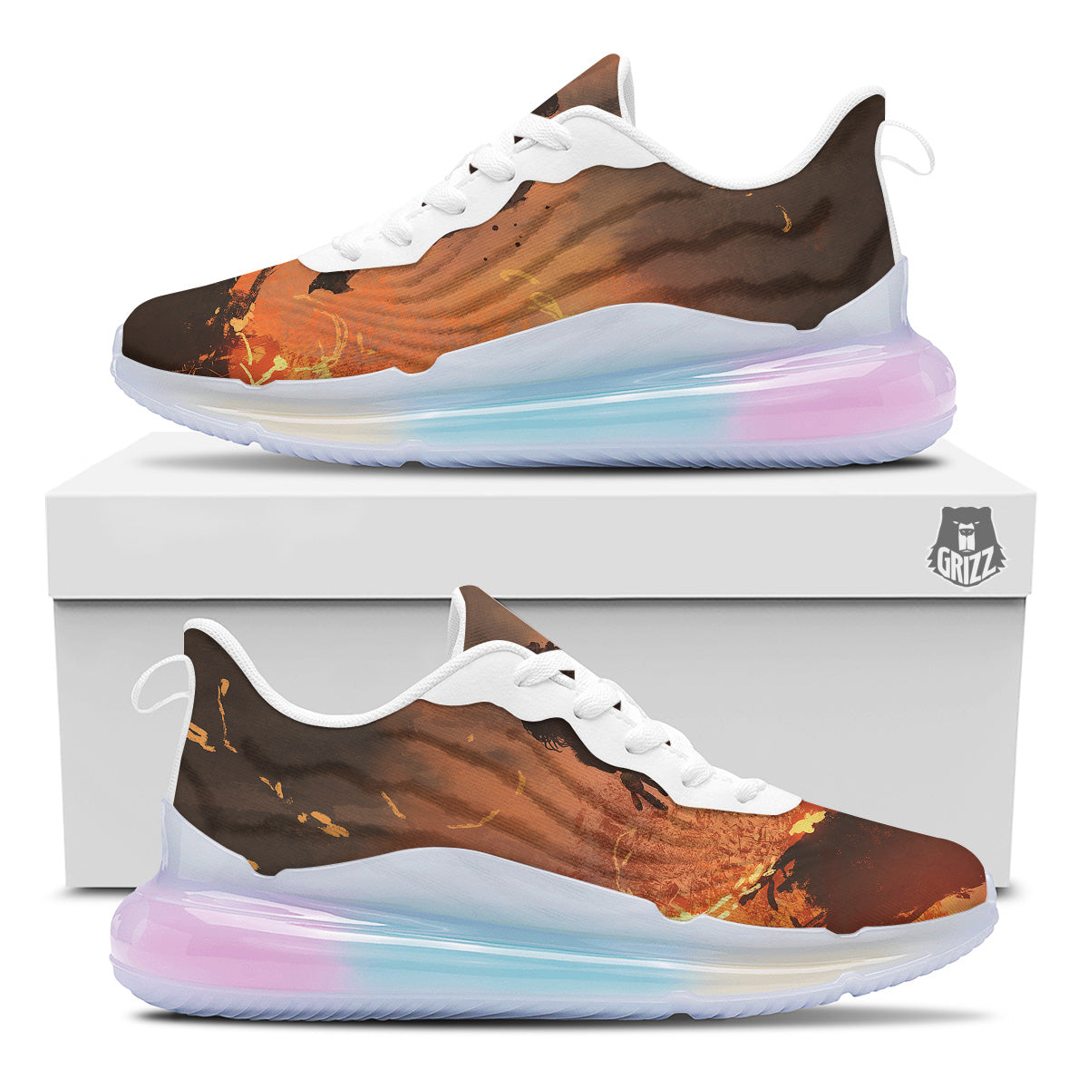 Painting Brave Firefighter Print Running Sneakers-grizzshop