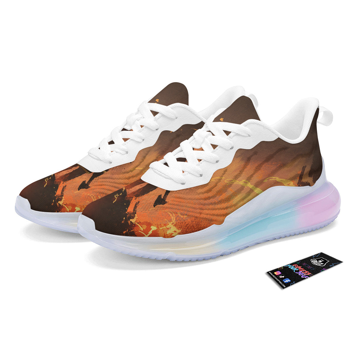 Painting Brave Firefighter Print Running Sneakers-grizzshop