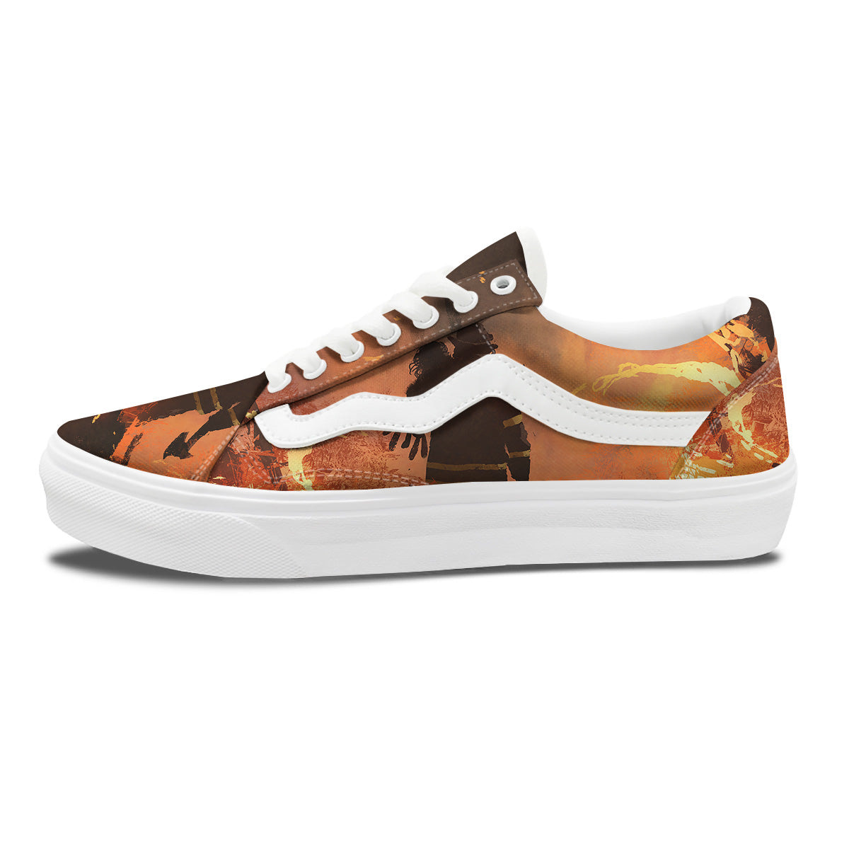 Painting Brave Firefighter Print Skate Shoes-grizzshop