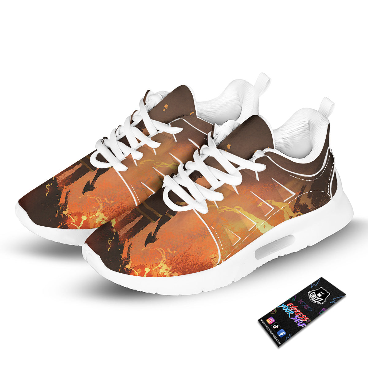 Painting Brave Firefighter Print Tennis Shoes-grizzshop