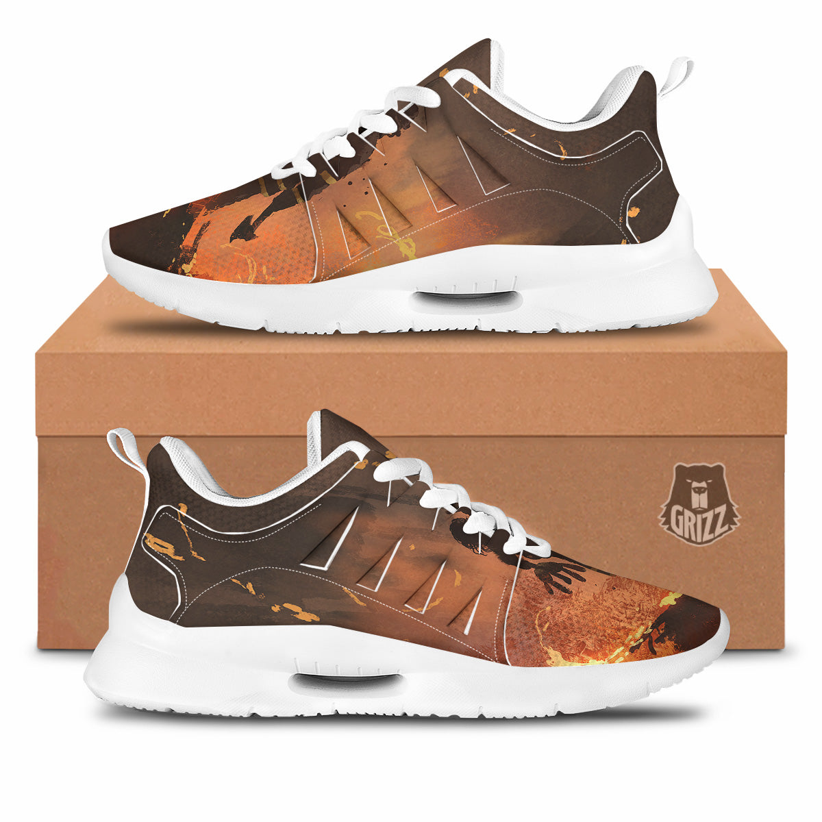 Painting Brave Firefighter Print Tennis Shoes-grizzshop