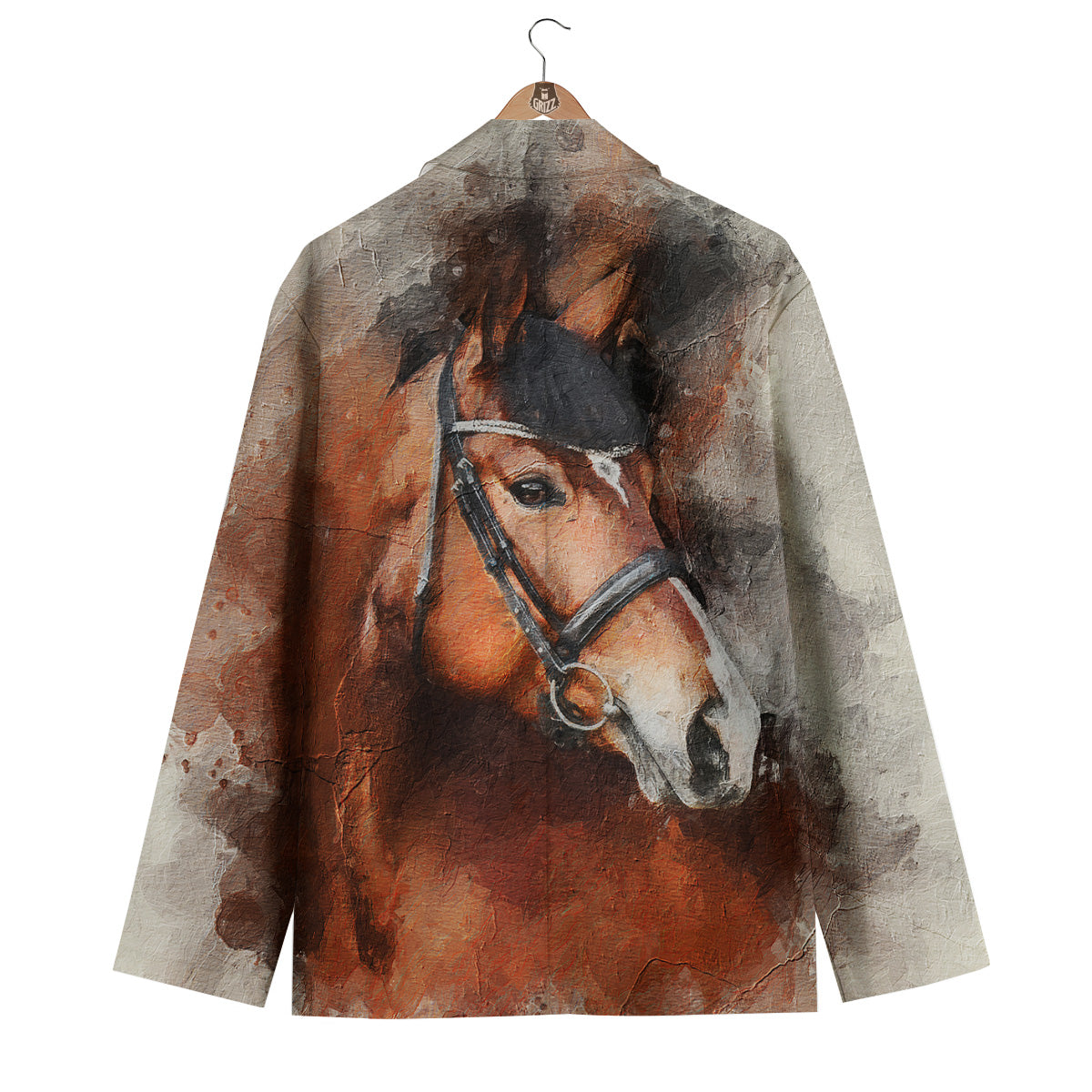 Painting Brown Horse Print Men's Blazer-grizzshop