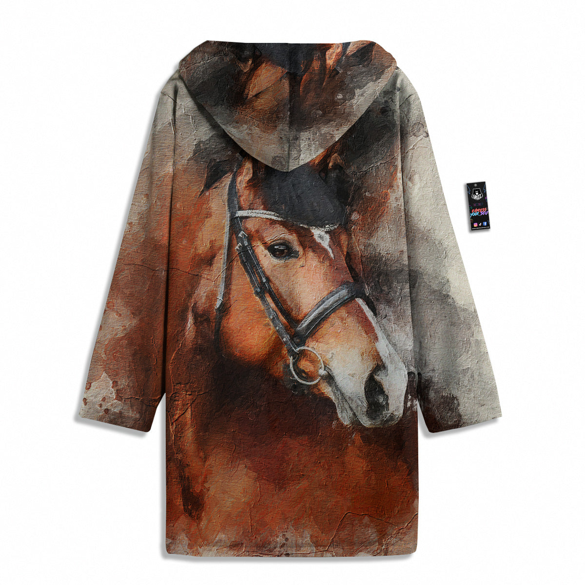 Painting Brown Horse Print Men's Windbreaker Jacket-grizzshop