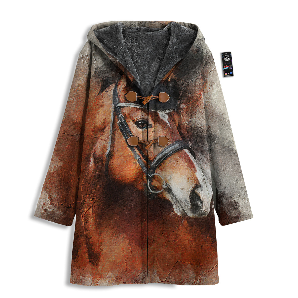 Painting Brown Horse Print Men's Windbreaker Jacket-grizzshop