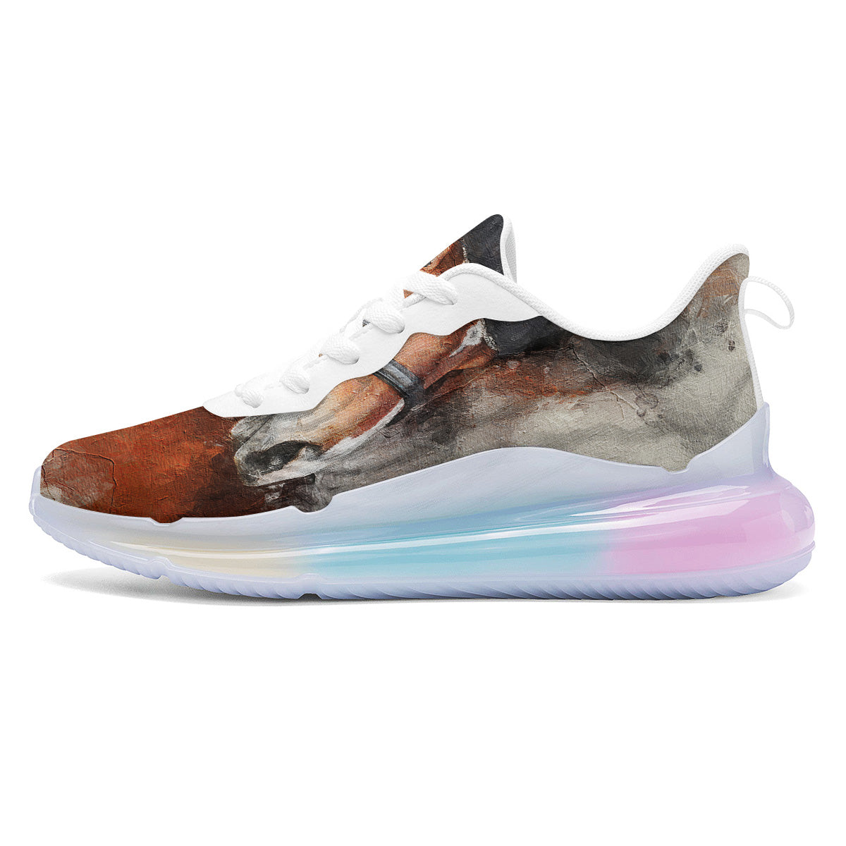 Painting Brown Horse Print Running Sneakers-grizzshop